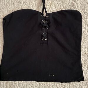 Size m pink tube top tie up shirt